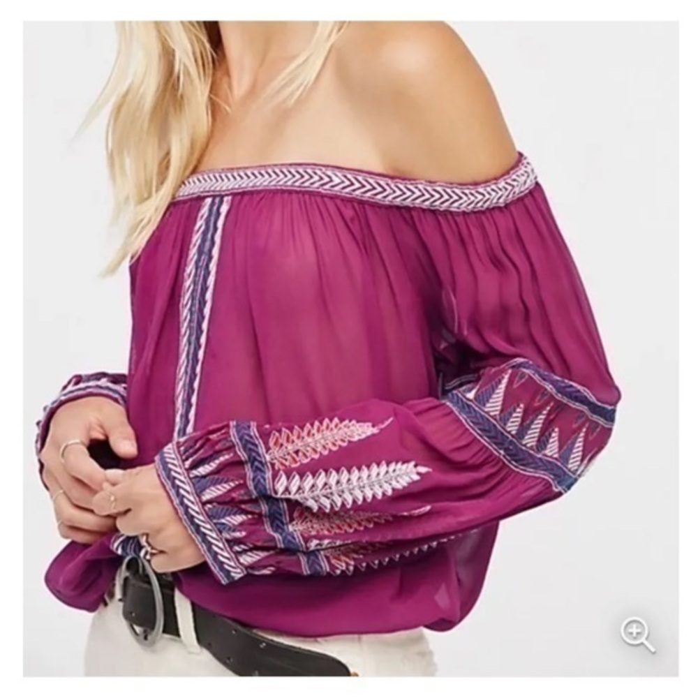 FREE PEOPLE | Dream On Embroidered Top